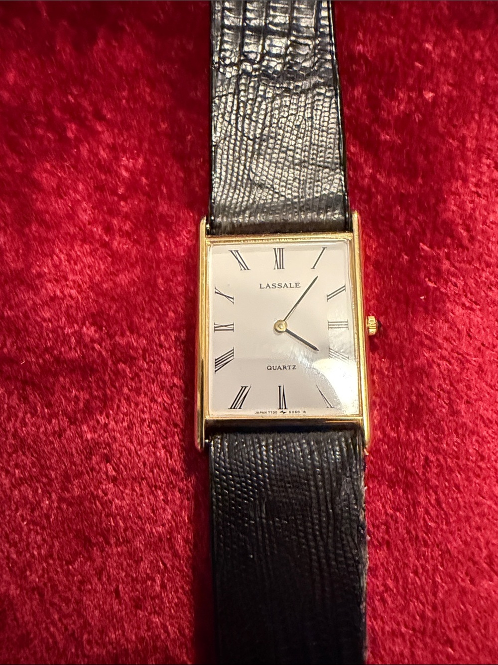 Seiko Lasalle vintage men’s  Quartz Watch wBlack Leather Strap v good condition